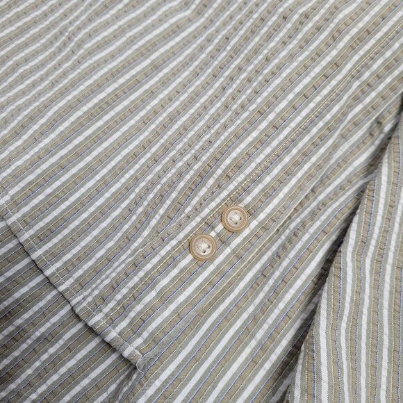 VINTAGE 90s J Peterman striped seersucker loose fit button up shirt XL - Picture 6 of 10